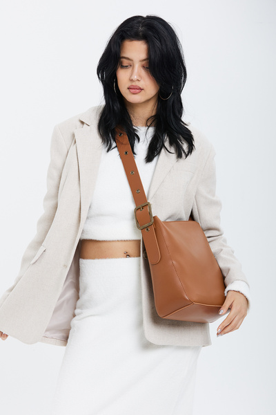 minebag Ζώνη Λεπτομερής Dante Γυναικεία τσάντα χιαστί καφέ