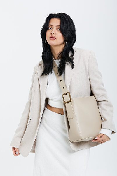 minebag Dante Women's Crossbody Bag with Belt Detail Mink