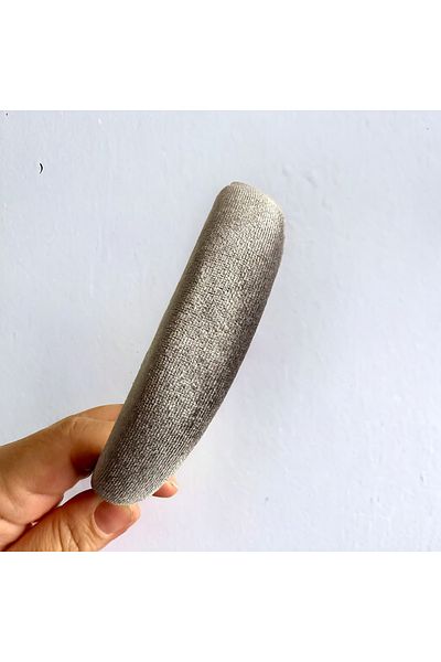 alsaccessories Дамска кадифено сива леко извита корона за коса