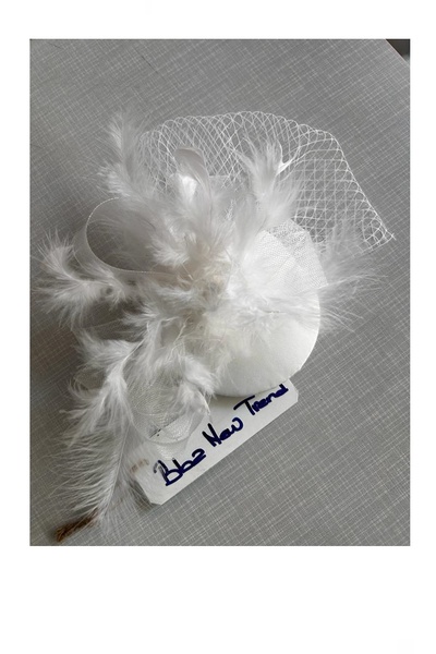 BBA TULLE STORE Voile alb, agrafă de păr pentru mireasă, pălărie de nuntă, șa...