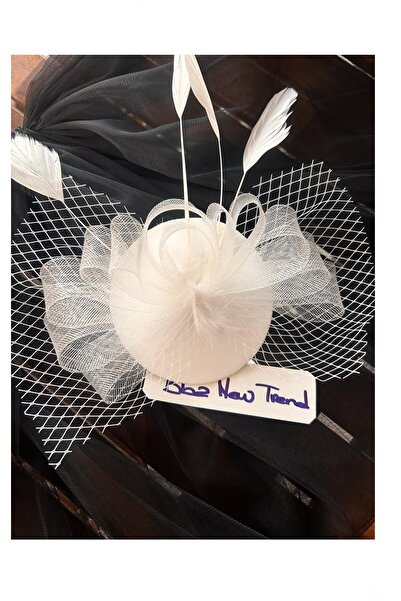 BBA TULLE STORE فيل فوال أبيض، مشبك شعر العروس، قبعة الزفاف، بالو هاب، فواليت...