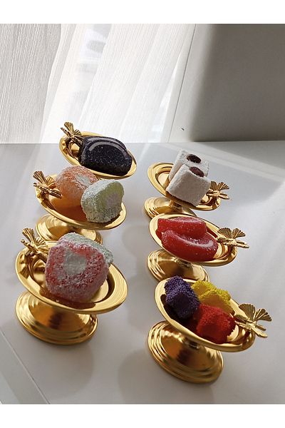 AZRAM HOUSE 6 pcs Gold Butterfly Accessory Macaron Bowl