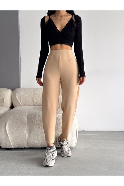 Noa Noa Άνετο φορμαρισμένο ελαστικό παντελόνι Shalwar στη μέση
