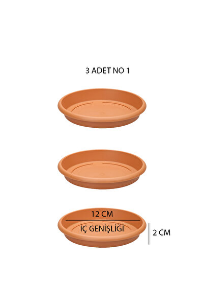 TEMMUZ HOME Saksı Tabağı No 1 12 Cm Plastik Tabak 3 Adet
