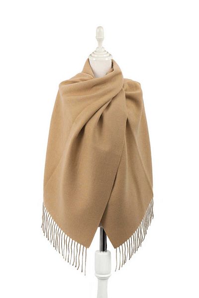 Bursa İpek Beige Gray Double Sided Winter Shawl