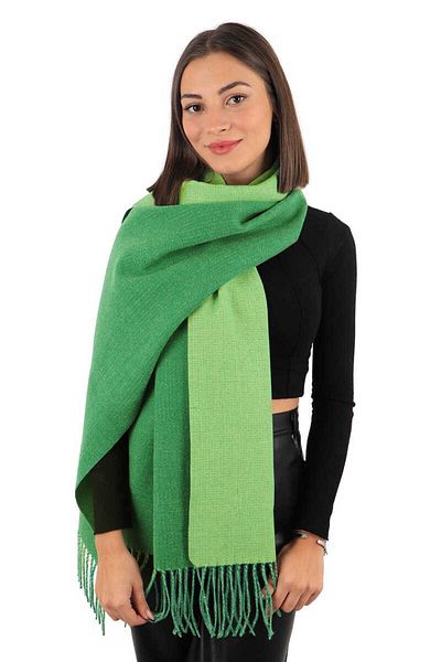 Bursa İpek Benetton Green Double Sided Winter Shawl