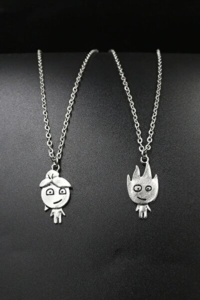 Sewor Ateş Ve Su Sevgili Arkadaşlık Kolyesi 2 Adet