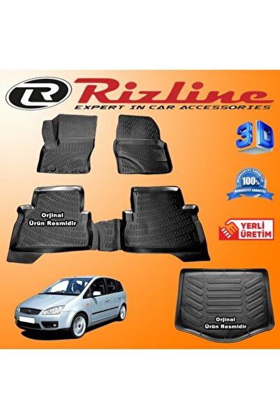 Rizline Ford C-max 3d Paspas + 3d Bagaj Havuzu 2003-2009 Arası Siyah Set