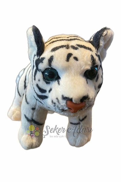 Şeker Adası Plush Baby White Tiger 35 cm Toy Sleeping and Playmate Lion Leopard