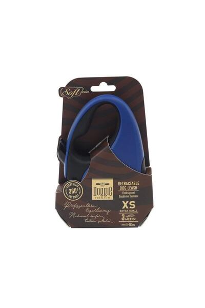Doggie Otomatik Uzatma Tasması Soft Seri Royalmavi 12kg/3mt