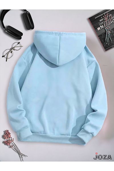 Joza Outdoors Unisex Femei Bărbați 3 fire de bază neimprimat uni Baby Blue Rose Gold cu glugă fleece hanorac