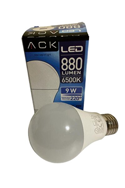 ACK 9w Led Ampul Beyaz Işık 6500k E27 Duylu