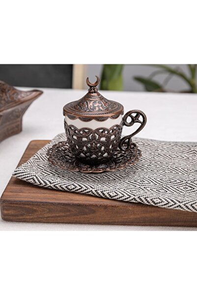 KT HOME Kahve Seti Kahve Fincanı 6 Lı Takım Türk Kahvesi Osmanlı Usulü Arap Kahve Fincan Zamak Gelincik Mdl