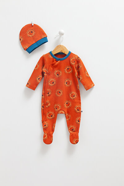 Caramell Aslan Desenli Tulum Ve Şapka 2'li Set