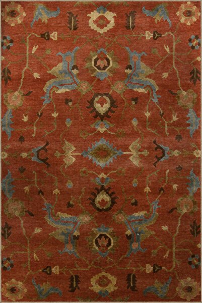 Rugs Modern Halı Turuncu Temalı Çok Renkli Karma Çiçek Desenli Kreatif Modern...