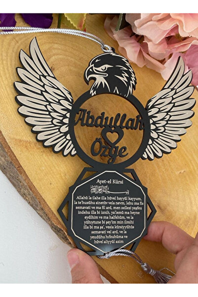 Evsay Kişiye Özel Isme Özel Ahşap Araba Dikiz Aynası Süsü, Araç Dikiz Ayna Süsü