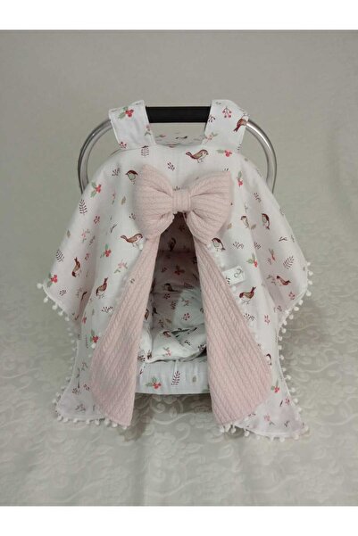 Wenaris Örgü pike kumaşı puset örtüsü, puset minderi ve puset çarşafı 3 parça