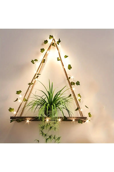 Efem Dekor 1 adet Yapay Sarmaşık Işıklı Asma Raflar, Bitkiler için Duvara Mon...