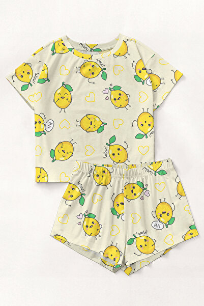 PEMBİŞ HOMEWEAR Σετ πιτζάμες με κοντομάνικο σορτς Lemon11 Supersoft Basic Sin...