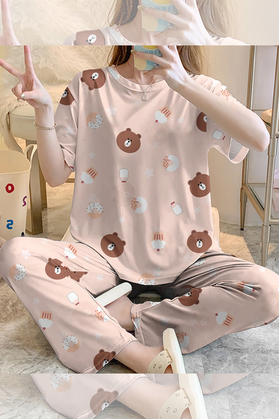 PEMBİŞ HOMEWEAR Kısa Kollu Pijama Takımı BrownBear234 Supersoft Basic Süprem