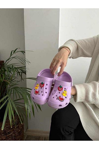 Behtah Kundura Girls Boys Kids 6 Pieces Jibbitz Ornate Gift Closed Front Garden Pool Daily Sandals Slippers