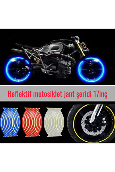 SA Printpro Motosiklet Jant Şeridi Reflektif Mavi Sticker Etiket Araba Şerit ...