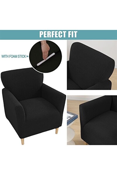 uzhanem Stretch flexibil din lycra - Husă pentru un singur denim cu model pătrat (negru)