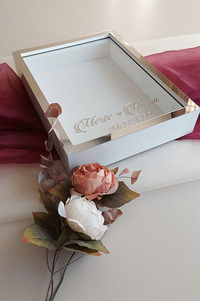 Verda Çerçeve 30x40 Cm 7 Cm Adâncime Alb-argintiu Trandafir Moment Rama! Cutie de trandafiri-hkm Comerț
