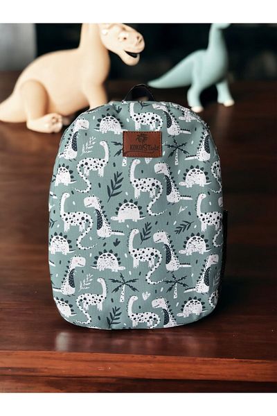 Kokopatik Green Dino Pattern Medium Size Nursery Bag