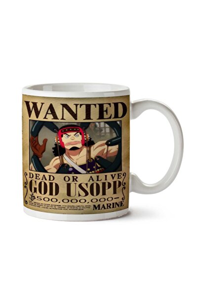 ART HEDİYE كوب مطبوع على الجانبين من Wanted God Usopp a Anime Wanted
