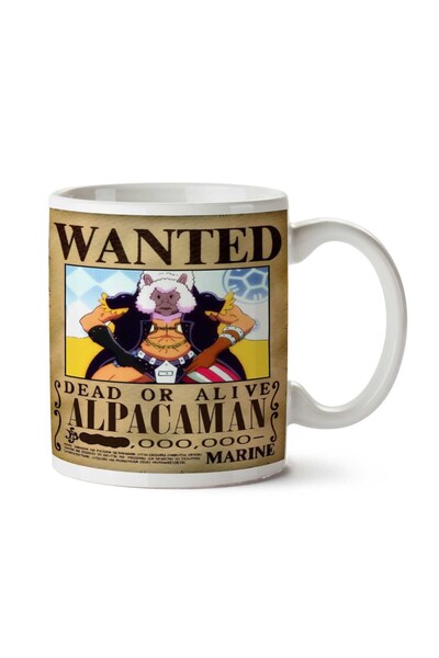ART HEDİYE كوب مطبوع على الجانبين من Wanted Alpacaman Anime Wanted