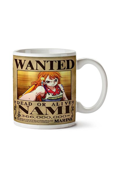 ART HEDİYE كوب مطبوع على الجانبين من Wanted Nami a Anime Wanted