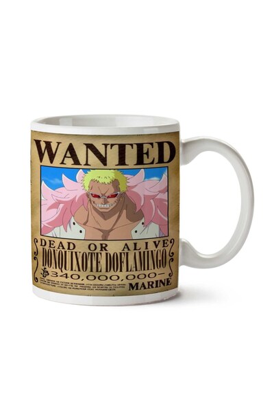 ART HEDİYE كوب مطبوع على الجانبين من Wanted Donquixote Doflamingo Anime Wanted
