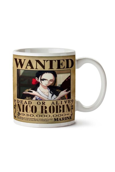 ART HEDİYE كوب مطبوع على الجانبين من Wanted Nico Robin a Anime Wanted