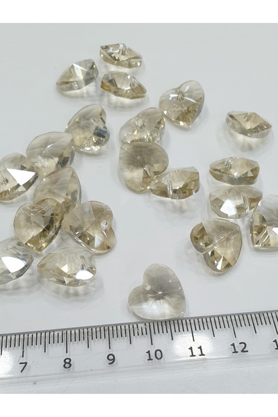 CRYSTALSHOP Κρυστάλλινη Πέτρα - Καρδιά με τρύπα - Χρυσό 14 mm (100 Τεμάχια)