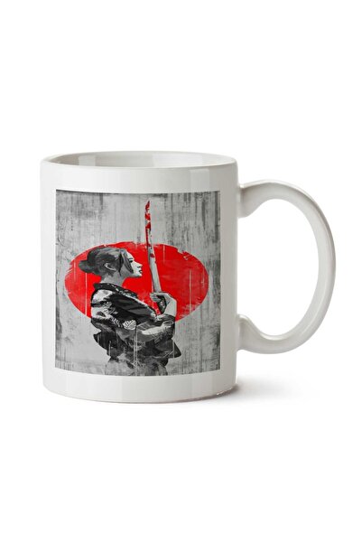 ART HEDİYE كوب فتاة الساموراي مطبوع على الجانبين