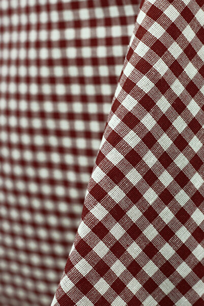 Soft Kare Бордо-біла картата тканина Zefir (1 метр)