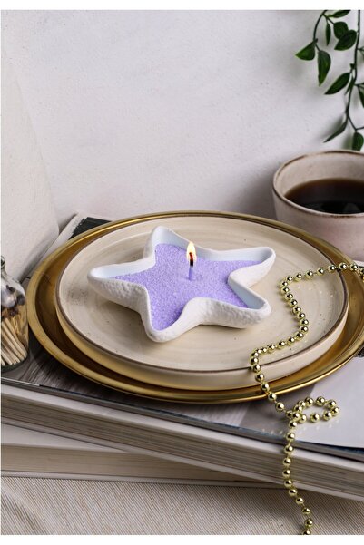 LALEZEN HOME DENİZ YILDIZI MODEL Mumluk Renkli İnci Toz Mum 100gram