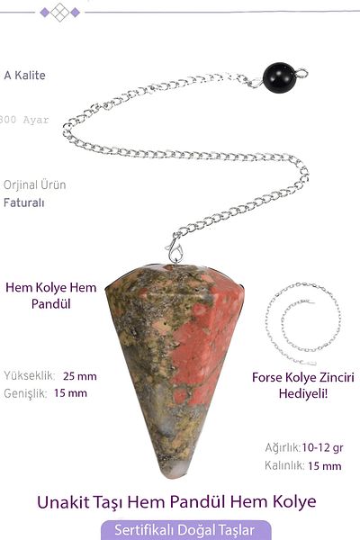 Tesbih Atölyesi Certified Unakit Stone Pandula Pendulum Both Pandula - Both Necklace