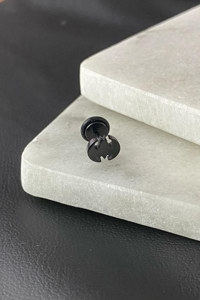 Jaida Moda Unisex Design 316l Surgical Steel Figured Screw Earrings