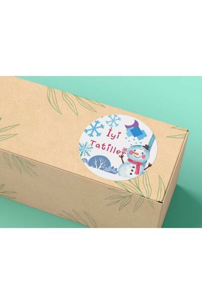 bisaccia Iyi Tatiller Kardan Adam Yuvarlak Mat Sticker Okul Serisi 4 Cm (40 A...