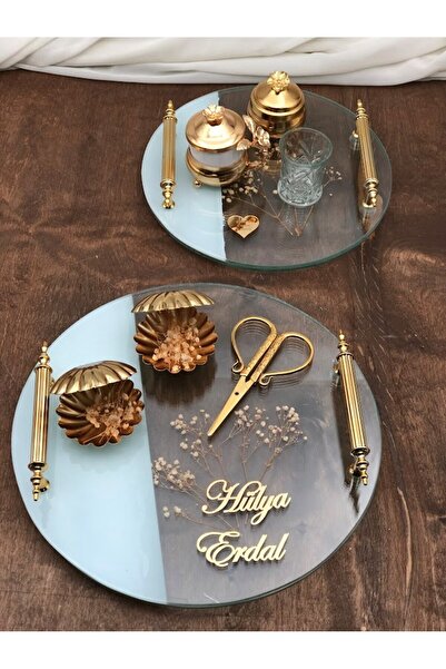 Masalsı Concept Süslü Söz Nişan Tepsisi Yüzük Yükselticiler Makas Damat Kahve Fincanı Lokumluk Bardak