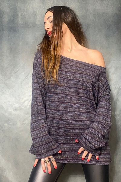 Quincey WIDE CUT LOW SHOULDER DECOLTED KNITWEAR TUNIC