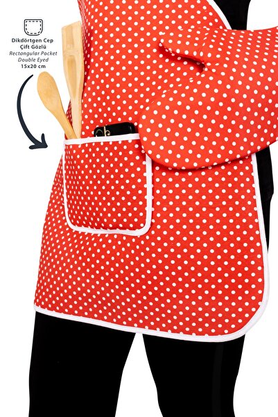 Morlay Sıvı Geçirmez Mutfak Önlüğü Sünger Dolgulu Çift Hazneli Cepli Model