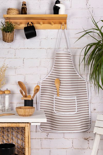 Morlay Liquid Proof Kitchen Apron Sponge Filled Double Chamber Pocket Model