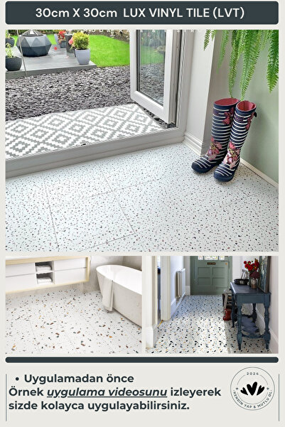 Technojet Самоклеюча сучасна дизайнерська підлога для кухні та ванної кімнати, 30 см × 30 см (упаковка з 4 штук)