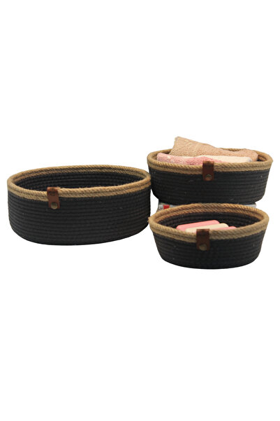 NAYS HOME مجموعة سلة خوص متعددة الأغراض مكونة من 3 قطع