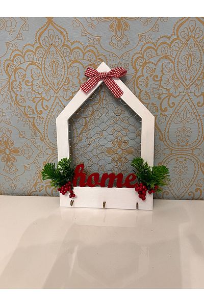 Ayd Home Λευκό ξύλινο μπρελόκ διακόσμηση τοίχου χριστουγεννιάτικο δώρο πρωτοχρονιάς 40 cm
