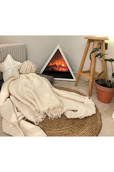 YASEMİNİNEVİ Müslin/ Ivory(HAM) Renk /tek Kişilik Yatak Örtüsü / Pike Takımı ( 1 Yastık Kılıflı )