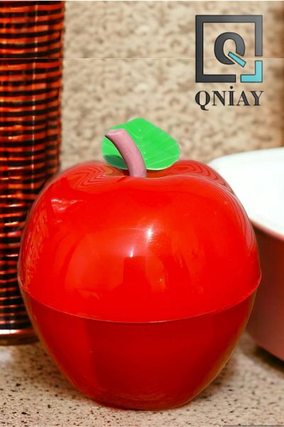 QNİAY وعاء سكر التفاح، وعاء الوجبات الخفيفة، وعاء البهجة التركية، هدية مزخرفة، غطاء بلاستيكي أحمر، عرض الشاي والقهوة